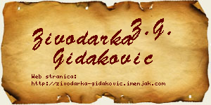 Živodarka Gidaković vizit kartica